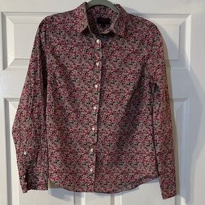 J. Crew Liberty Art Fabrics pink, plum and cream Floral Shirt